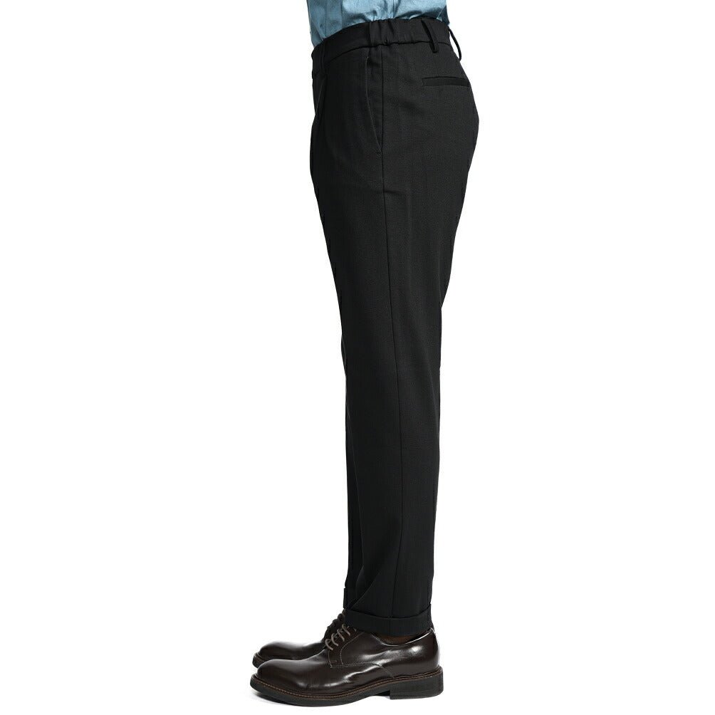 BERWICH “XRETRO” ビスコース混 ワンタックイージースラックス ブラック(black) 46 | GUARDAROBA MILANO OFFICIAL STORE