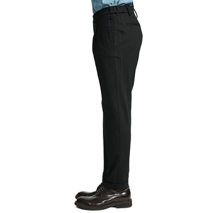 BERWICH “XRETRO” ビスコース混 ワンタックイージースラックス ブラック(black) 46 | GUARDAROBA MILANO OFFICIAL STORE