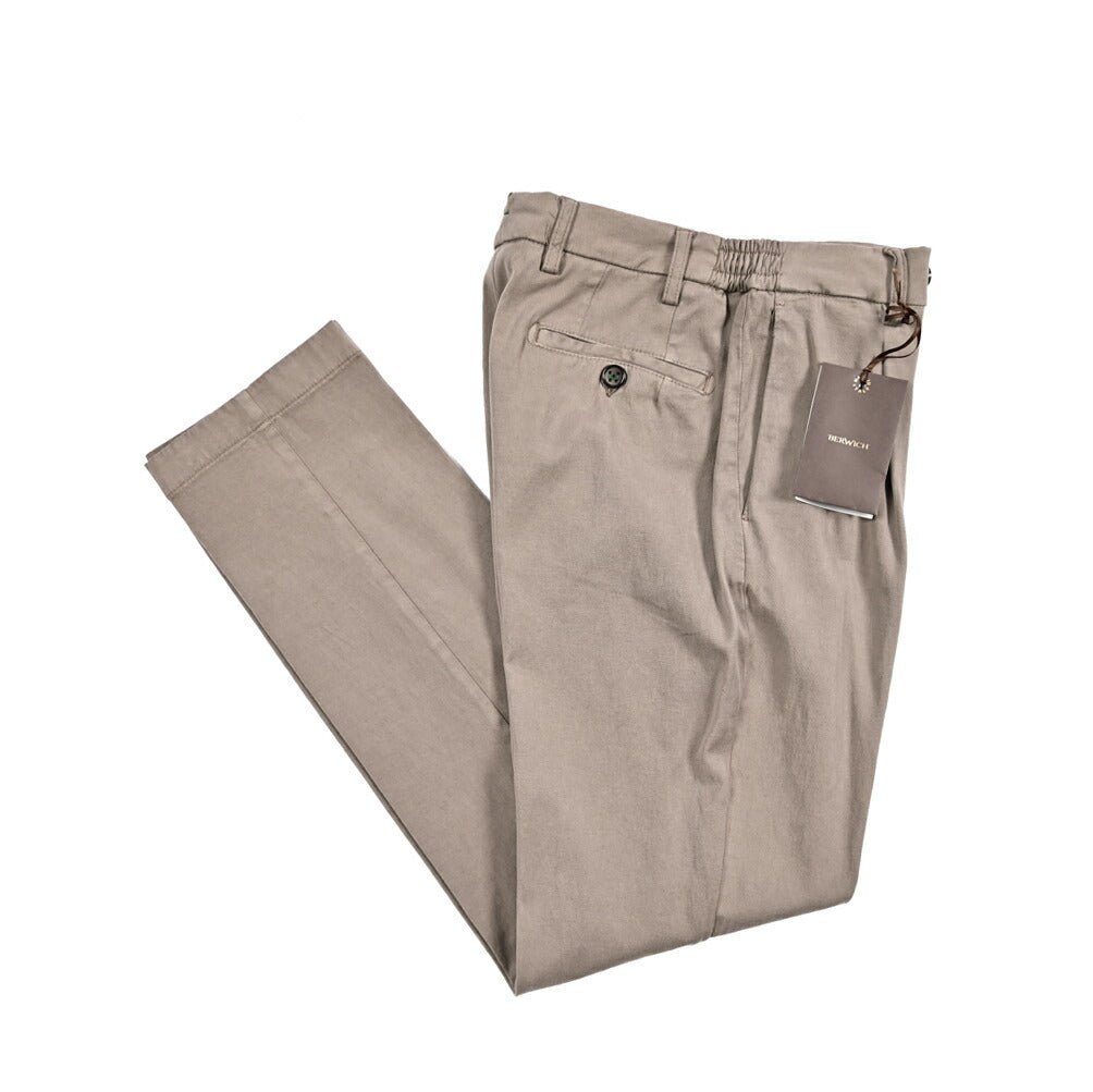 BERWICH "XRETRO - GD" リヨセル混コットン ワンタックイージーパンツ グレージュ(mandorlo4627) 46 | GUARDAROBA MILANO OFFICIAL STORE