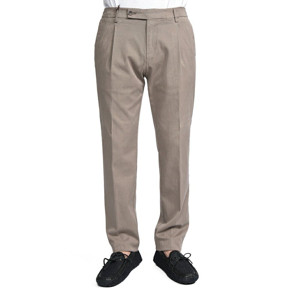 BERWICH "XRETRO - GD" リヨセル混コットン ワンタックイージーパンツ グレージュ(mandorlo4627) 46 | GUARDAROBA MILANO OFFICIAL STORE