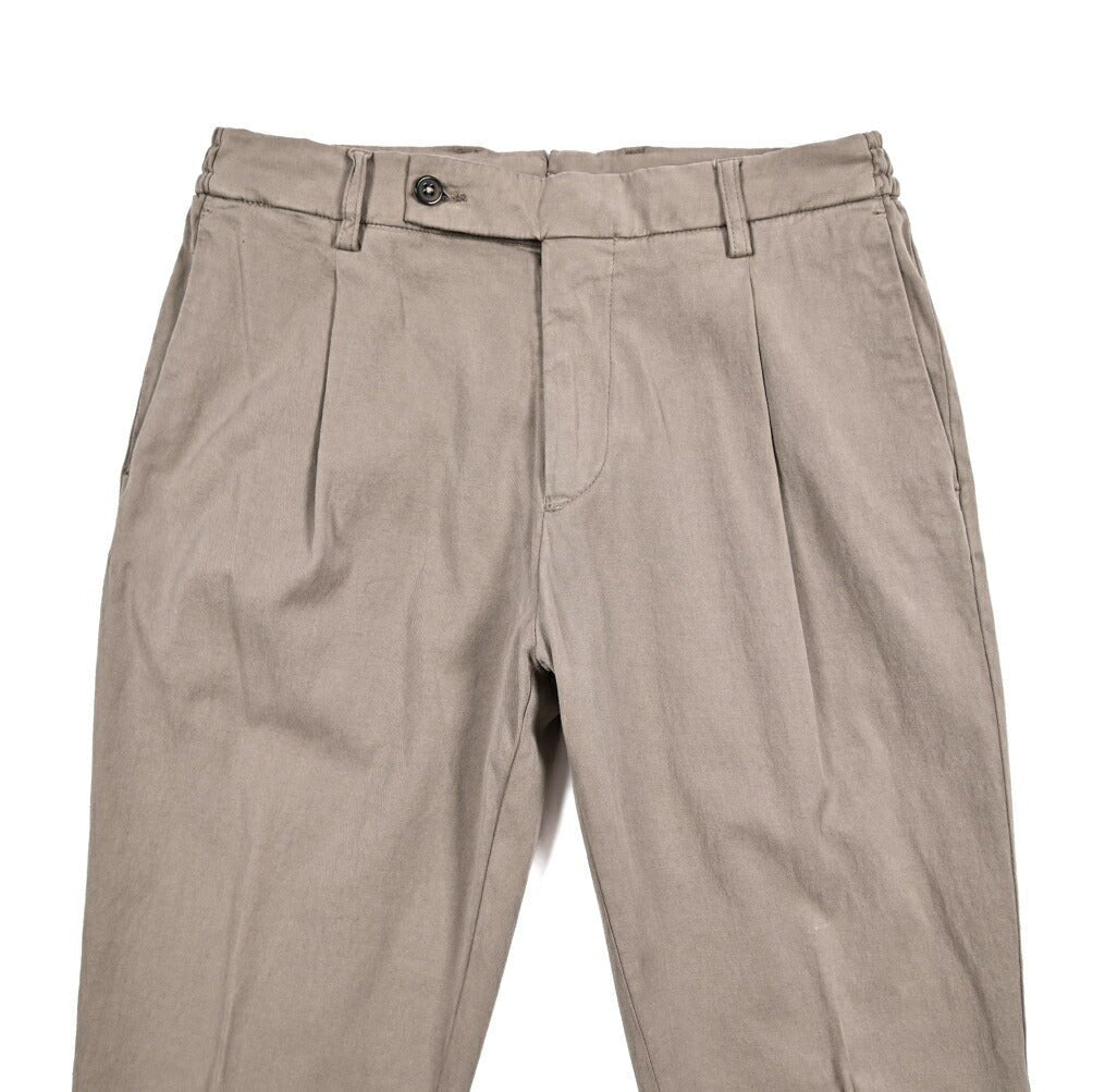 BERWICH "XRETRO - GD" リヨセル混コットン ワンタックイージーパンツ グレージュ(mandorlo4627) 46 | GUARDAROBA MILANO OFFICIAL STORE