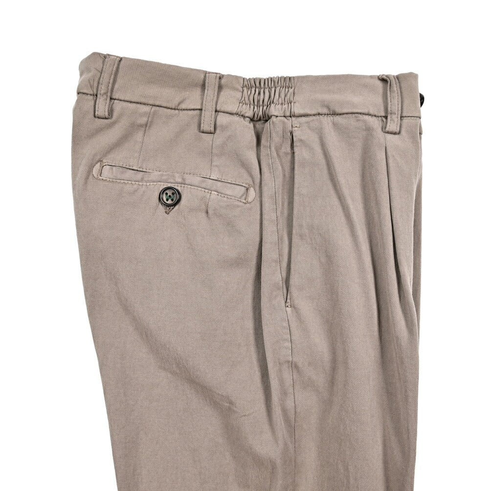 BERWICH "XRETRO - GD" リヨセル混コットン ワンタックイージーパンツ グレージュ(mandorlo4627) 46 | GUARDAROBA MILANO OFFICIAL STORE