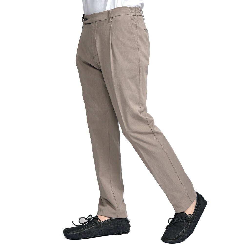 BERWICH "XRETRO - GD" リヨセル混コットン ワンタックイージーパンツ グレージュ(mandorlo4627) 46 | GUARDAROBA MILANO OFFICIAL STORE