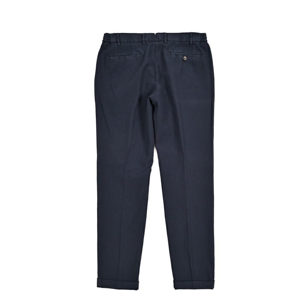 BERWICH "XRETRO - GD" ストレッチコットン ワンタックパンツ ネイビー(navy665) 52 | GUARDAROBA MILANO OFFICIAL STORE