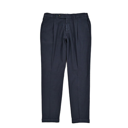 BERWICH "XRETRO - GD" ストレッチコットン ワンタックパンツ ネイビー(navy665) 52 | GUARDAROBA MILANO OFFICIAL STORE
