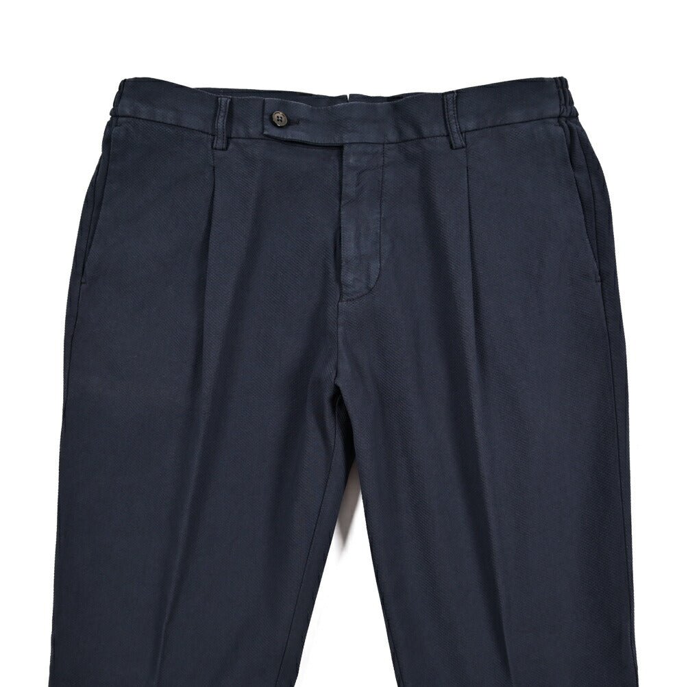 BERWICH "XRETRO - GD" ストレッチコットン ワンタックパンツ ネイビー(navy665) 52 | GUARDAROBA MILANO OFFICIAL STORE