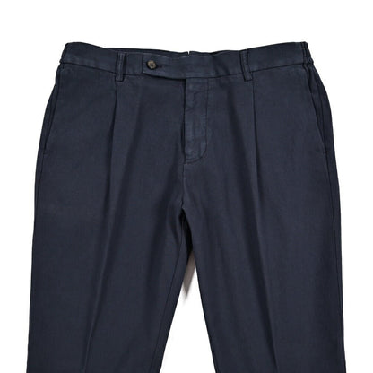 BERWICH "XRETRO - GD" ストレッチコットン ワンタックパンツ ネイビー(navy665) 52 | GUARDAROBA MILANO OFFICIAL STORE