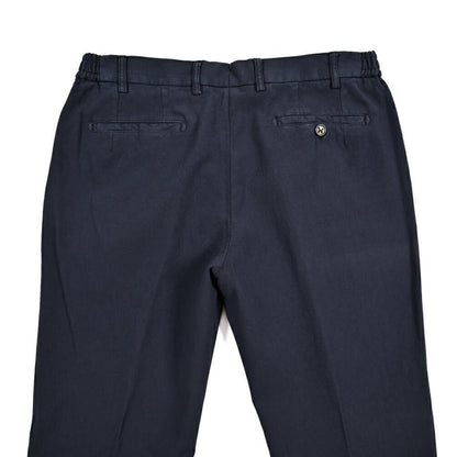 BERWICH "XRETRO - GD" ストレッチコットン ワンタックパンツ ネイビー(navy665) 52 | GUARDAROBA MILANO OFFICIAL STORE