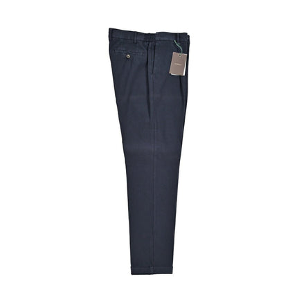 BERWICH "XRETRO - GD" ストレッチコットン ワンタックパンツ ネイビー(navy665) 52 | GUARDAROBA MILANO OFFICIAL STORE