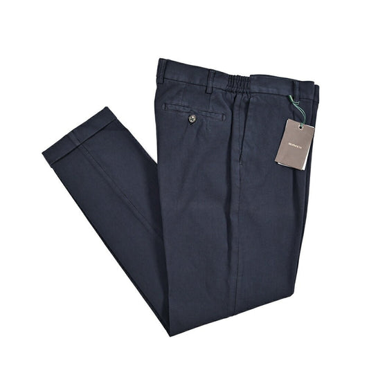BERWICH "XRETRO - GD" ストレッチコットン ワンタックパンツ ネイビー(navy665) 52 | GUARDAROBA MILANO OFFICIAL STORE