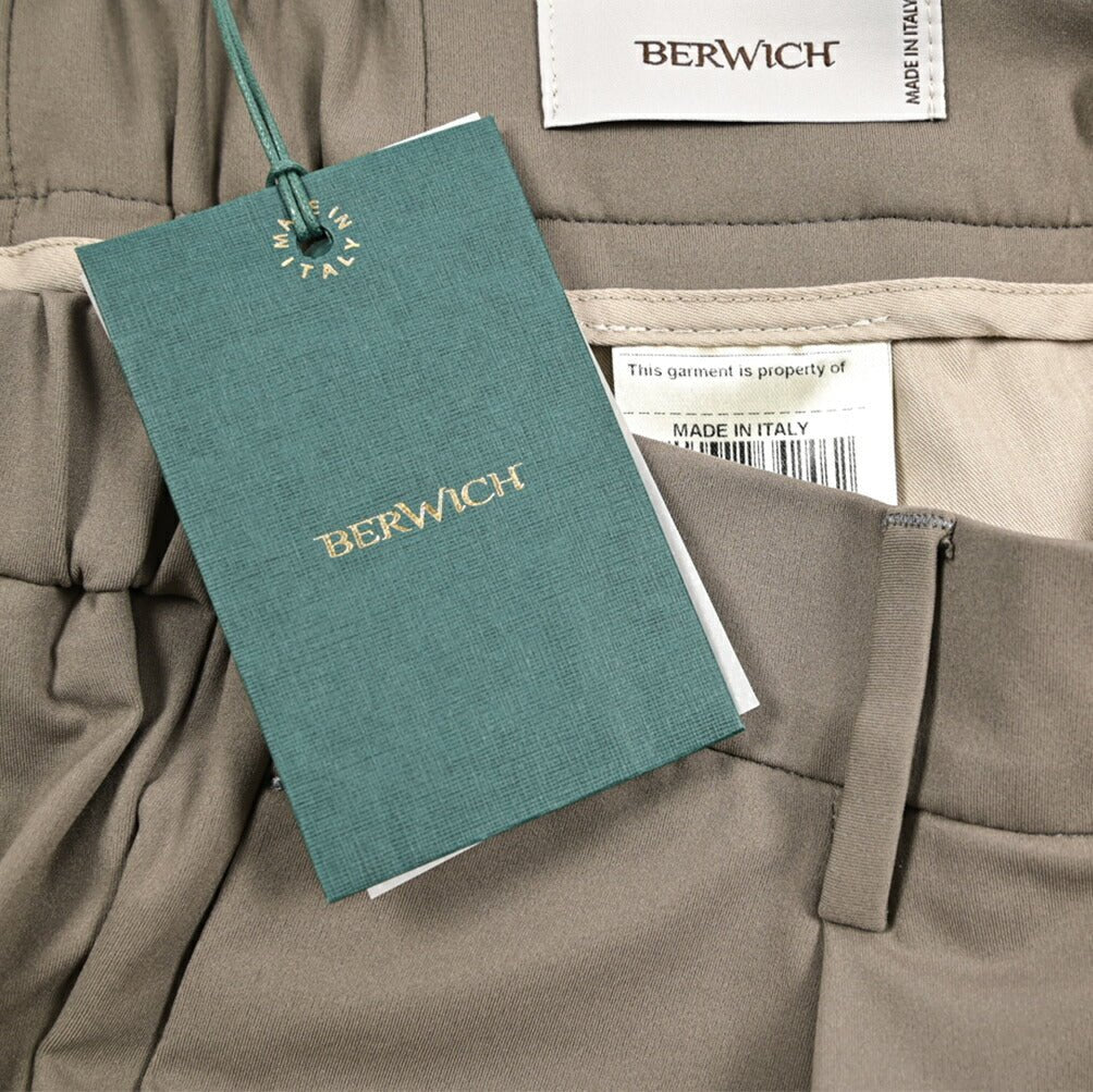 BERWICH "XRETRO LONG" ストレッチナイロン ワンタックイージーパンツ｜433971-46｜GUARDAROBA MILANO OFFICIAL STORE