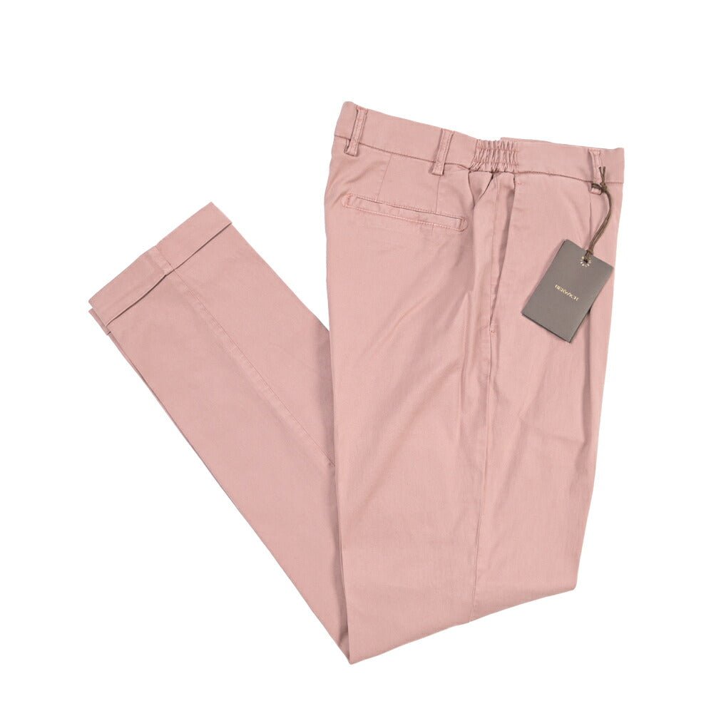 BERWICH “XRETRO LONG-GD” リヨセル混コットン ワンタックパンツ ピンク(rosa474) 50 | GUARDAROBA MILANO OFFICIAL STORE