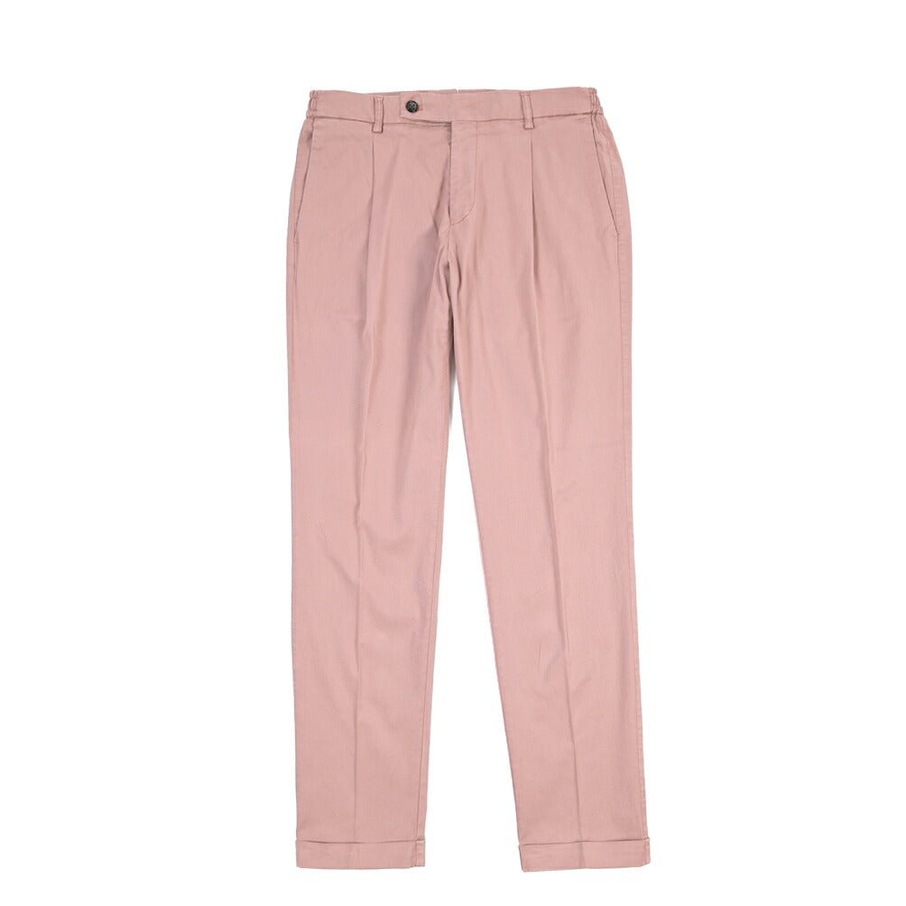 BERWICH “XRETRO LONG-GD” リヨセル混コットン ワンタックパンツ ピンク(rosa474) 50 | GUARDAROBA MILANO OFFICIAL STORE