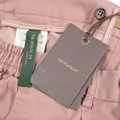 BERWICH “XRETRO LONG-GD” リヨセル混コットン ワンタックパンツ ピンク(rosa474) 50 | GUARDAROBA MILANO OFFICIAL STORE