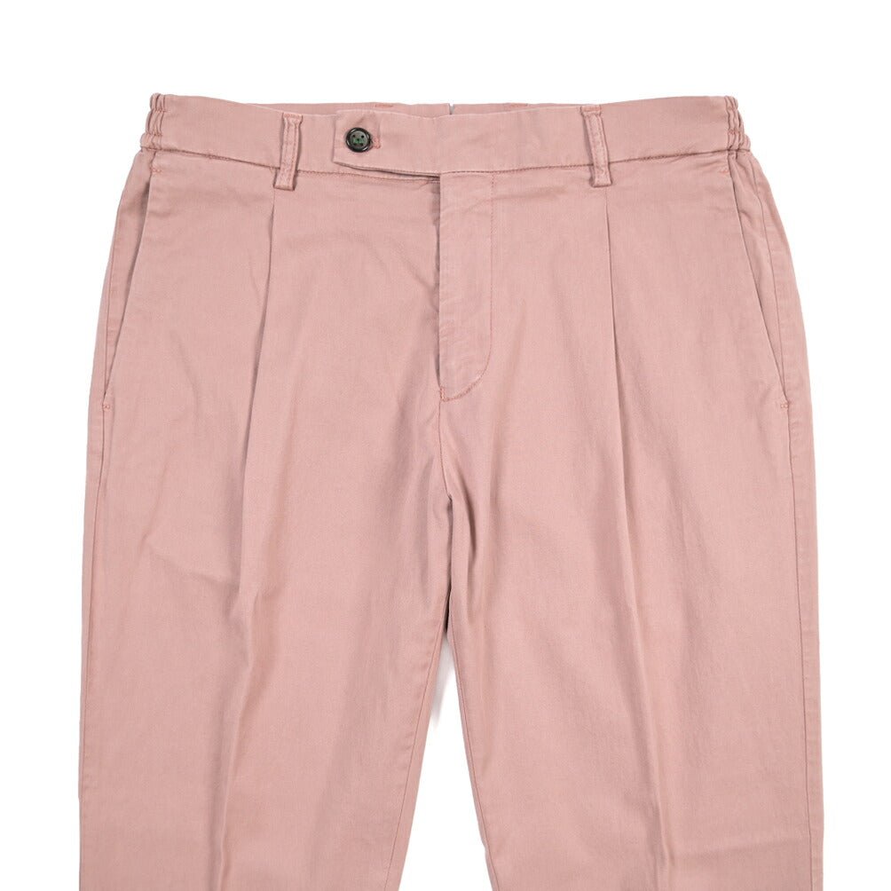 BERWICH “XRETRO LONG-GD” リヨセル混コットン ワンタックパンツ ピンク(rosa474) 50 | GUARDAROBA MILANO OFFICIAL STORE