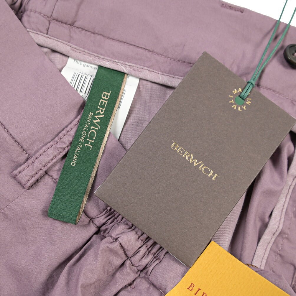BERWICH “XRETRO LONG-GD” リヨセル混コットン ワンタックパンツ パープル(cipolla502) 52 | GUARDAROBA MILANO OFFICIAL STORE