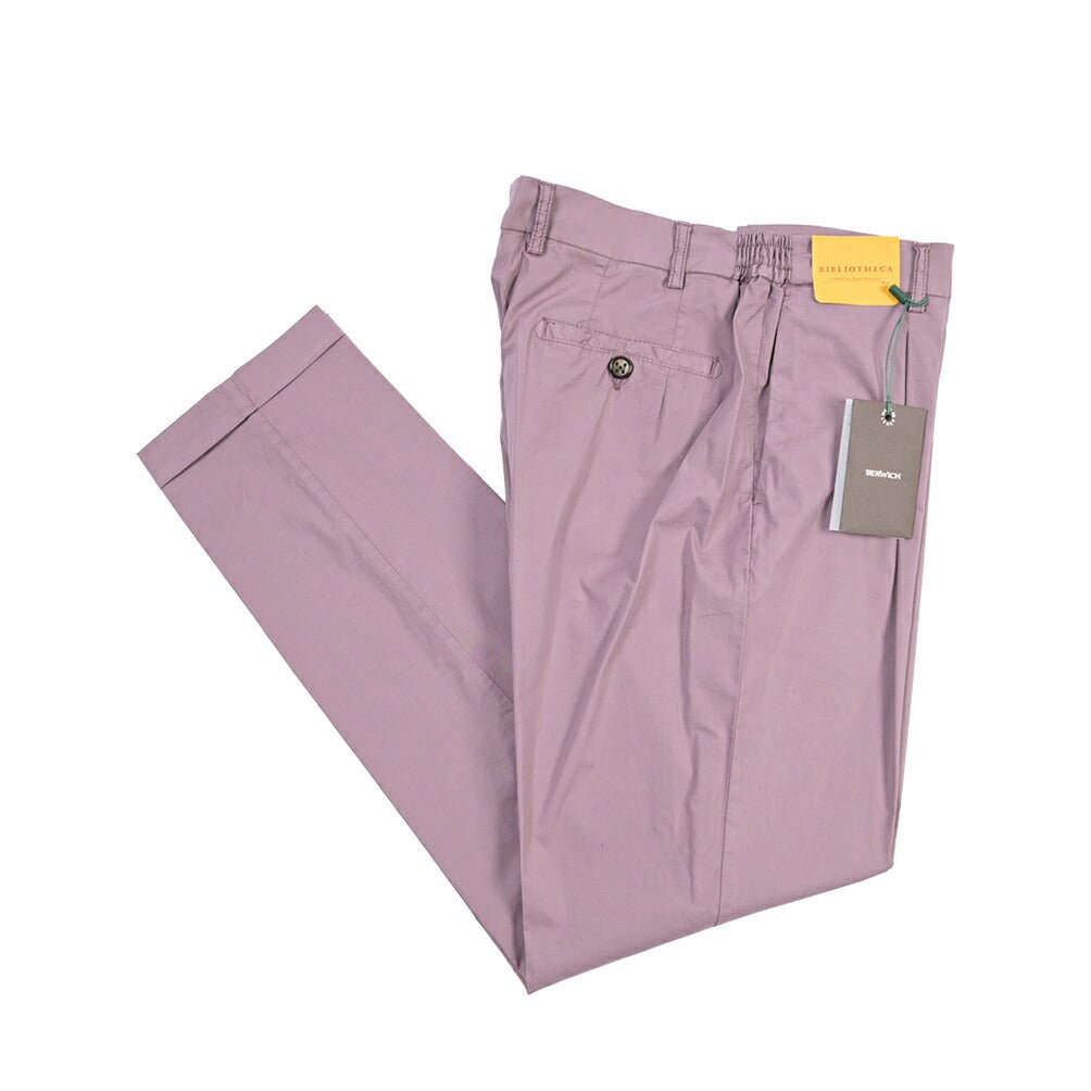 BERWICH “XRETRO LONG-GD” リヨセル混コットン ワンタックパンツ パープル(cipolla502) 52 | GUARDAROBA MILANO OFFICIAL STORE