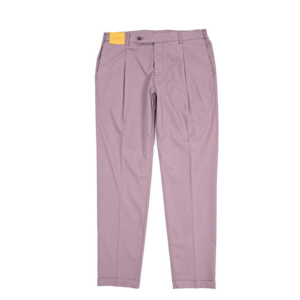BERWICH “XRETRO LONG-GD” リヨセル混コットン ワンタックパンツ パープル(cipolla502) 52 | GUARDAROBA MILANO OFFICIAL STORE