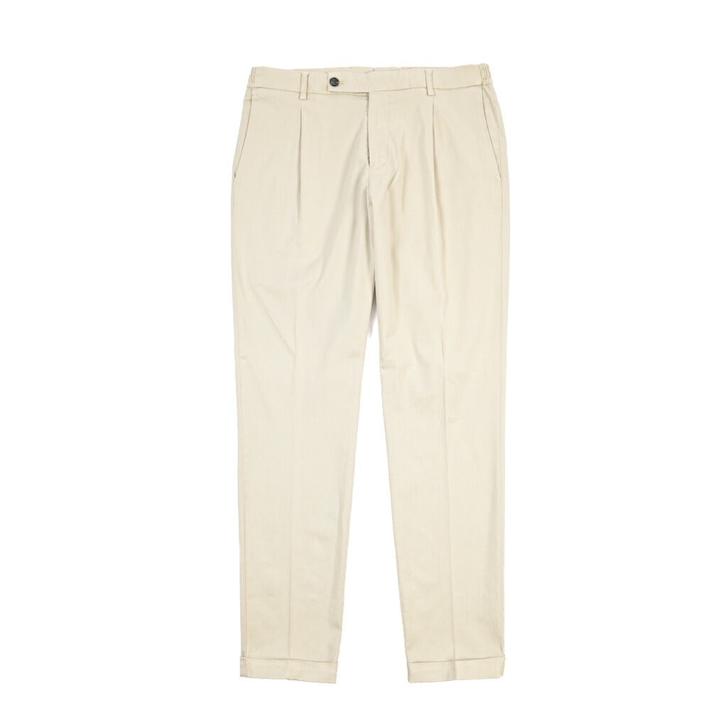 BERWICH “XRETRO LONG-GD” リヨセル混コットン ワンタックパンツ ベージュ(sabbia1217) 46 | GUARDAROBA MILANO OFFICIAL STORE