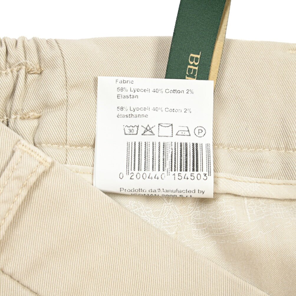 BERWICH “XRETRO LONG-GD” リヨセル混コットン ワンタックパンツ ベージュ(sabbia1217) 46 | GUARDAROBA MILANO OFFICIAL STORE