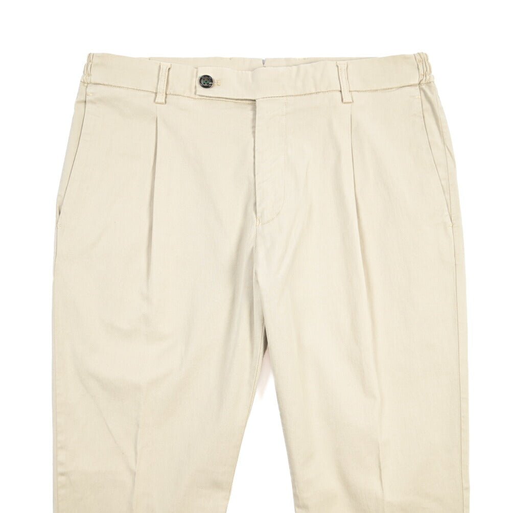 BERWICH “XRETRO LONG-GD” リヨセル混コットン ワンタックパンツ ベージュ(sabbia1217) 46 | GUARDAROBA MILANO OFFICIAL STORE