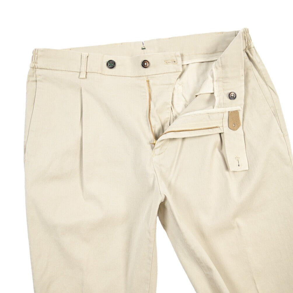 BERWICH “XRETRO LONG-GD” リヨセル混コットン ワンタックパンツ ベージュ(sabbia1217) 46 | GUARDAROBA MILANO OFFICIAL STORE