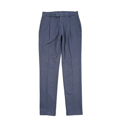 BERWICH “XRETRO LONG-GD” リヨセル混コットン ワンタックパンツ ネイビー(indigo339) 46 | GUARDAROBA MILANO OFFICIAL STORE