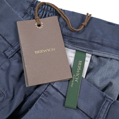 BERWICH “XRETRO LONG-GD” リヨセル混コットン ワンタックパンツ ネイビー(indigo339) 46 | GUARDAROBA MILANO OFFICIAL STORE