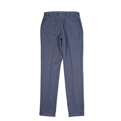 BERWICH “XRETRO LONG-GD” リヨセル混コットン ワンタックパンツ ネイビー(indigo339) 46 | GUARDAROBA MILANO OFFICIAL STORE