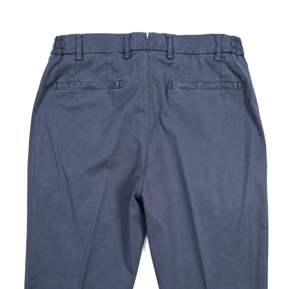 BERWICH “XRETRO LONG-GD” リヨセル混コットン ワンタックパンツ ネイビー(indigo339) 46 | GUARDAROBA MILANO OFFICIAL STORE