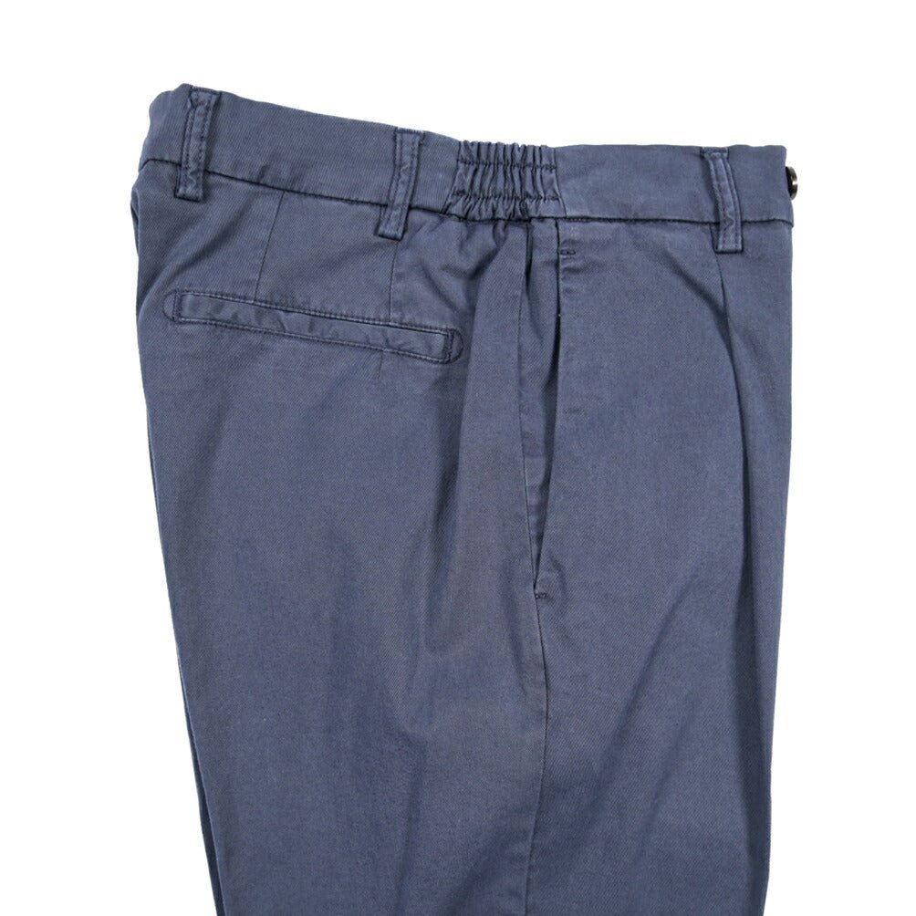 BERWICH “XRETRO LONG-GD” リヨセル混コットン ワンタックパンツ ネイビー(indigo339) 46 | GUARDAROBA MILANO OFFICIAL STORE