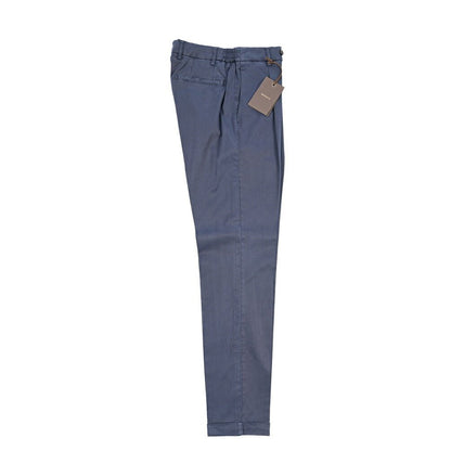 BERWICH “XRETRO LONG-GD” リヨセル混コットン ワンタックパンツ ネイビー(indigo339) 46 | GUARDAROBA MILANO OFFICIAL STORE