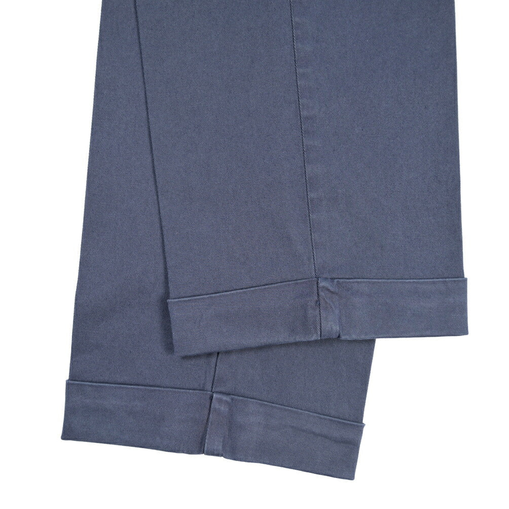 BERWICH “XRETRO LONG-GD” リヨセル混コットン ワンタックパンツ ネイビー(indigo339) 46 | GUARDAROBA MILANO OFFICIAL STORE