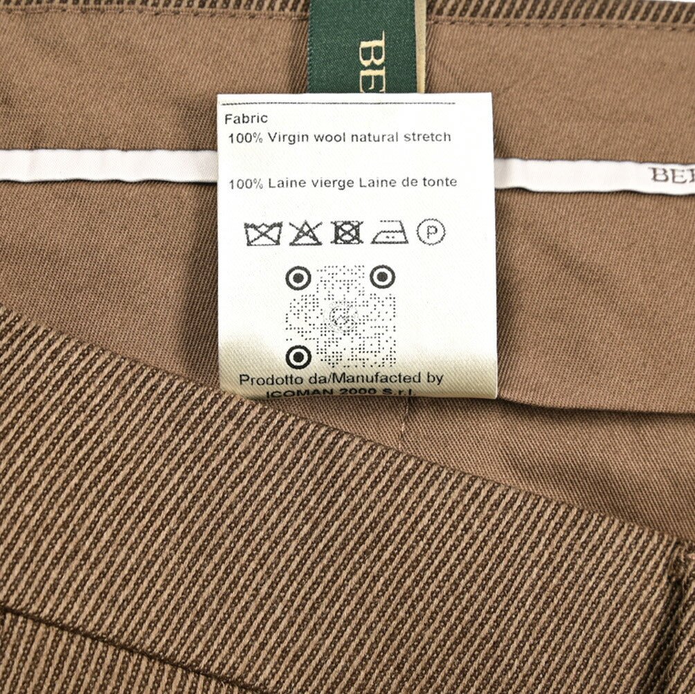 BERWICH “YRETRO” ヴァージンウール100% ノータックスラックス ブラウン(camel) 46 | GUARDAROBA MILANO OFFICIAL STORE