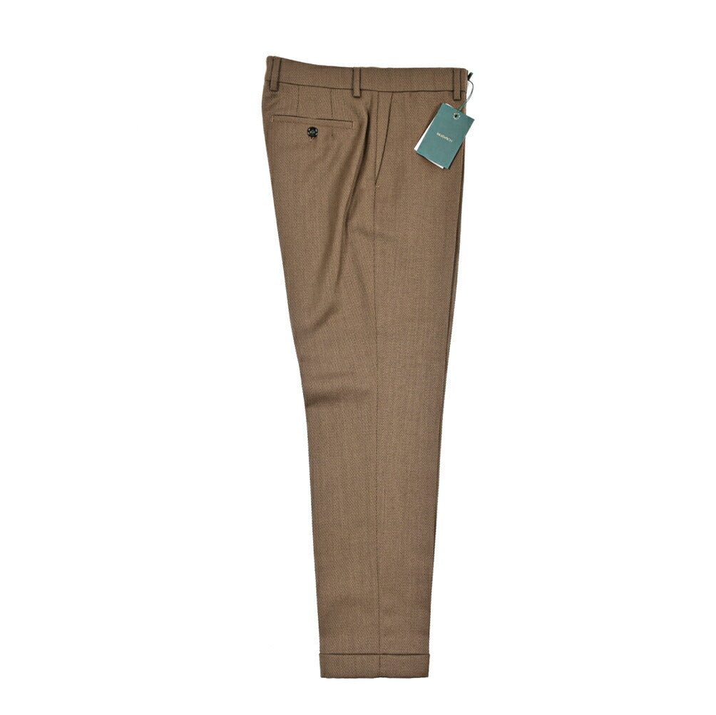BERWICH “YRETRO” ヴァージンウール100% ノータックスラックス ブラウン(camel) 46 | GUARDAROBA MILANO OFFICIAL STORE