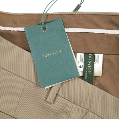 BERWICH “YRETRO” ノータックパンツ ストレッチコットン カーキグリーン(khaki) 46 | GUARDAROBA MILANO OFFICIAL STORE