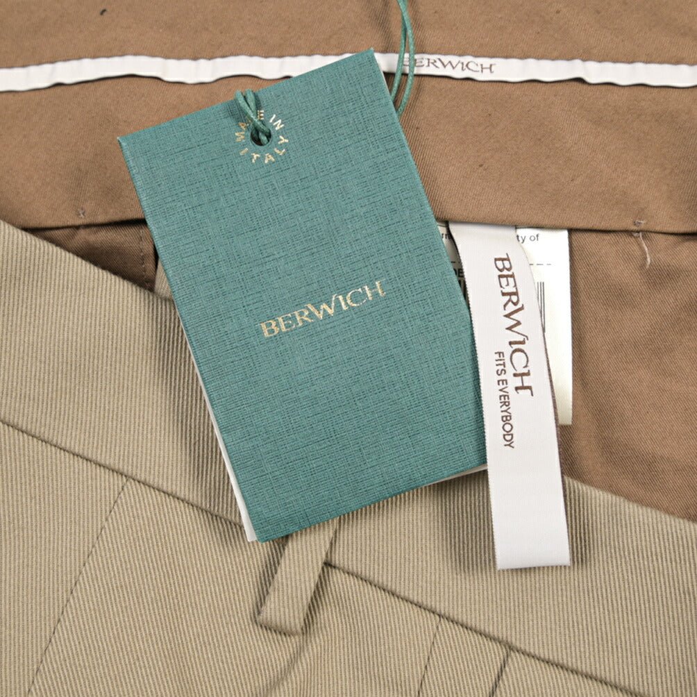 BERWICH “YRETRO” ノータックパンツ ストレッチコットン カーキグリーン(khaki) 46 | GUARDAROBA MILANO OFFICIAL STORE