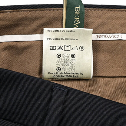 BERWICH “YRETRO” ストレッチコットン ノータックパンツ ネイビー(navy) 46 | GUARDAROBA MILANO OFFICIAL STORE