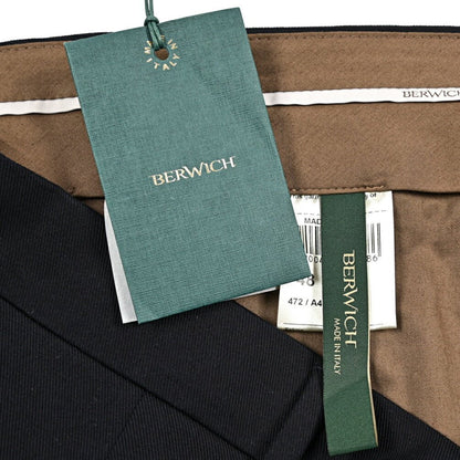BERWICH “YRETRO” ストレッチコットン ノータックパンツ ネイビー(navy) 46 | GUARDAROBA MILANO OFFICIAL STORE