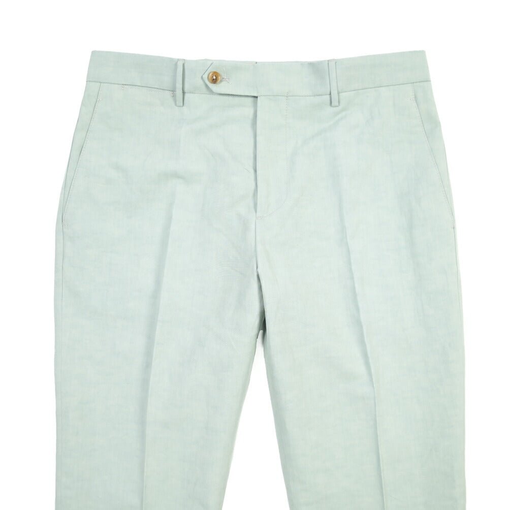 BERWICH “YRETRO” リネン混コットン ノータックパンツ グリーン(lt green) 48 | GUARDAROBA MILANO OFFICIAL STORE