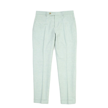 BERWICH “YRETRO” リネン混コットン ノータックパンツ グリーン(lt green) 48 | GUARDAROBA MILANO OFFICIAL STORE
