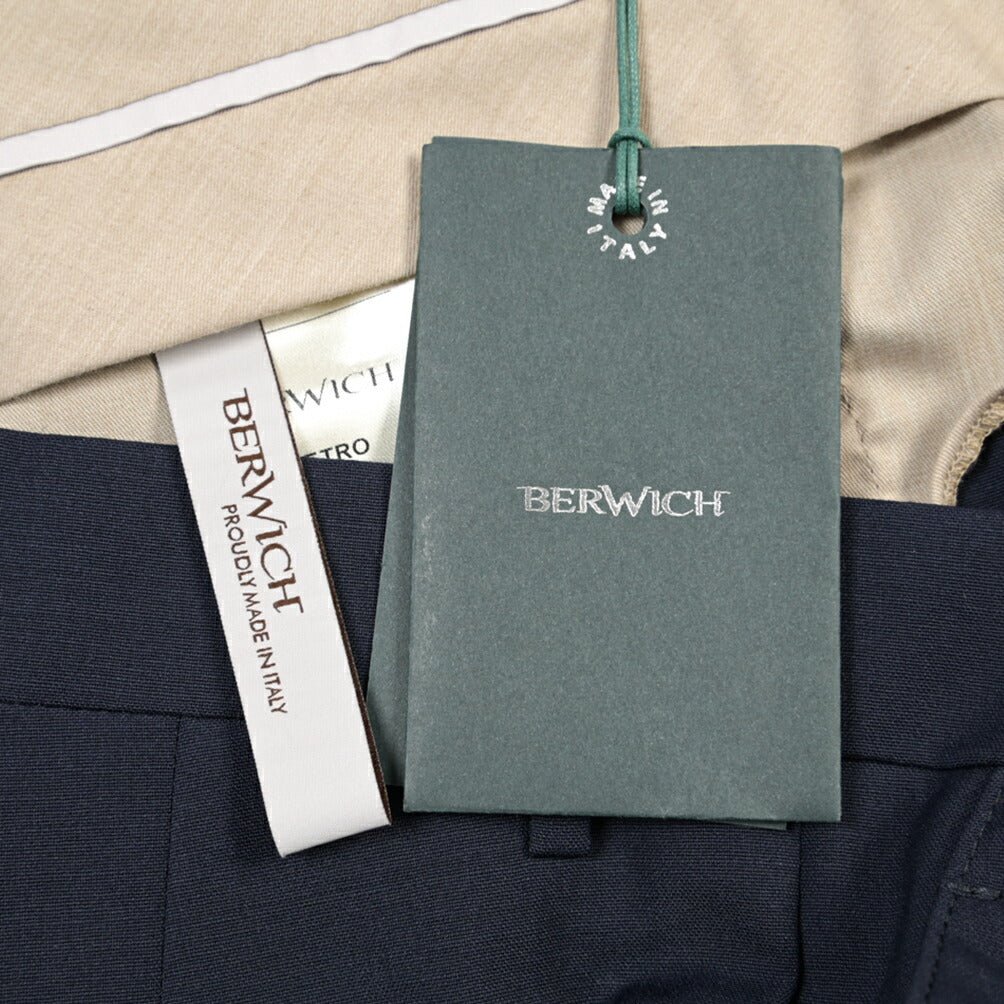 BERWICH “YRETRO” ストレッチウール ノータックスラックス ネイビー(navy) 52 | GUARDAROBA MILANO OFFICIAL STORE