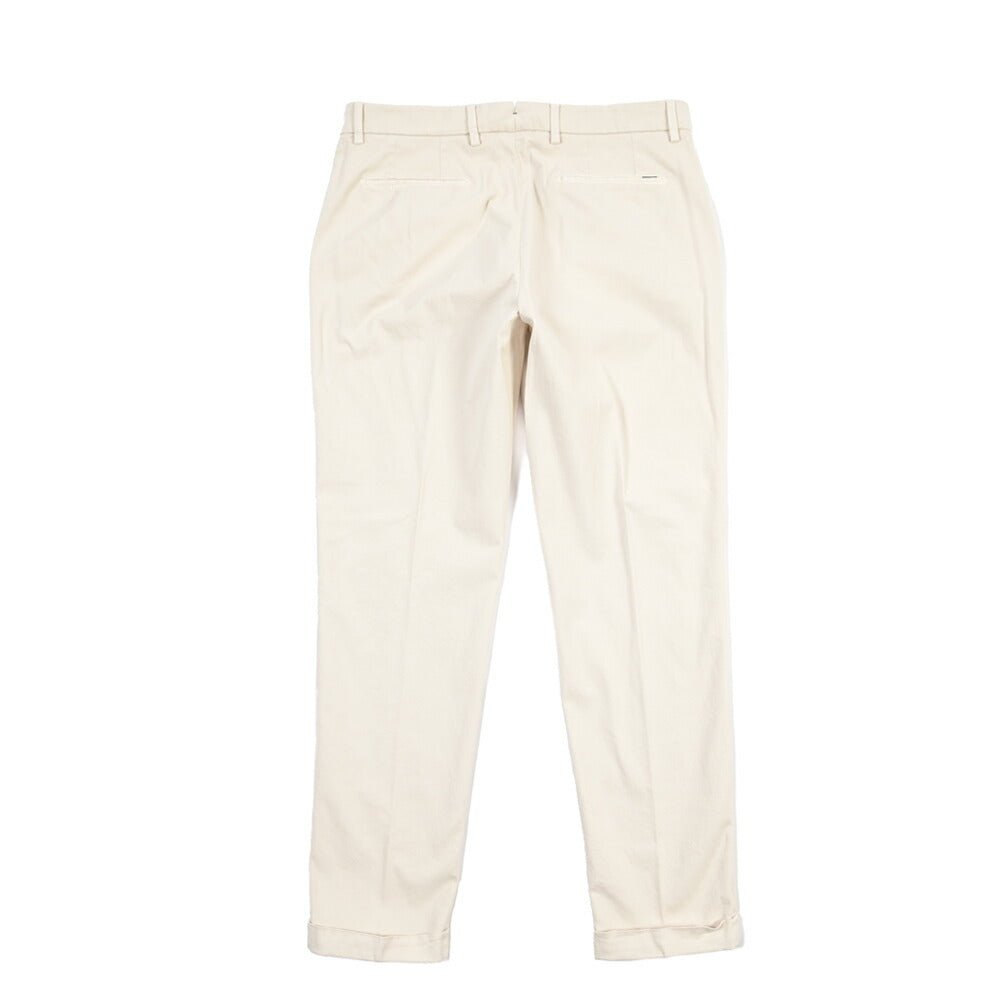 BERWICH “YRETRO-GD” ストレッチコットン ノータックチノパンツ オフホワイト(latte802) 44 | GUARDAROBA MILANO OFFICIAL STORE
