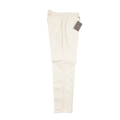 BERWICH “YRETRO-GD” ストレッチコットン ノータックチノパンツ オフホワイト(latte802) 44 | GUARDAROBA MILANO OFFICIAL STORE