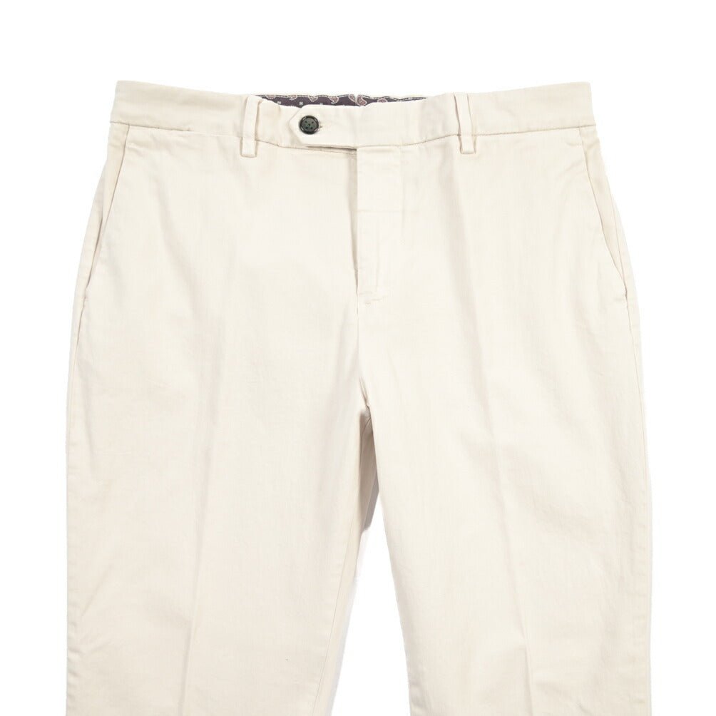 BERWICH “YRETRO-GD” ストレッチコットン ノータックチノパンツ オフホワイト(latte802) 44 | GUARDAROBA MILANO OFFICIAL STORE