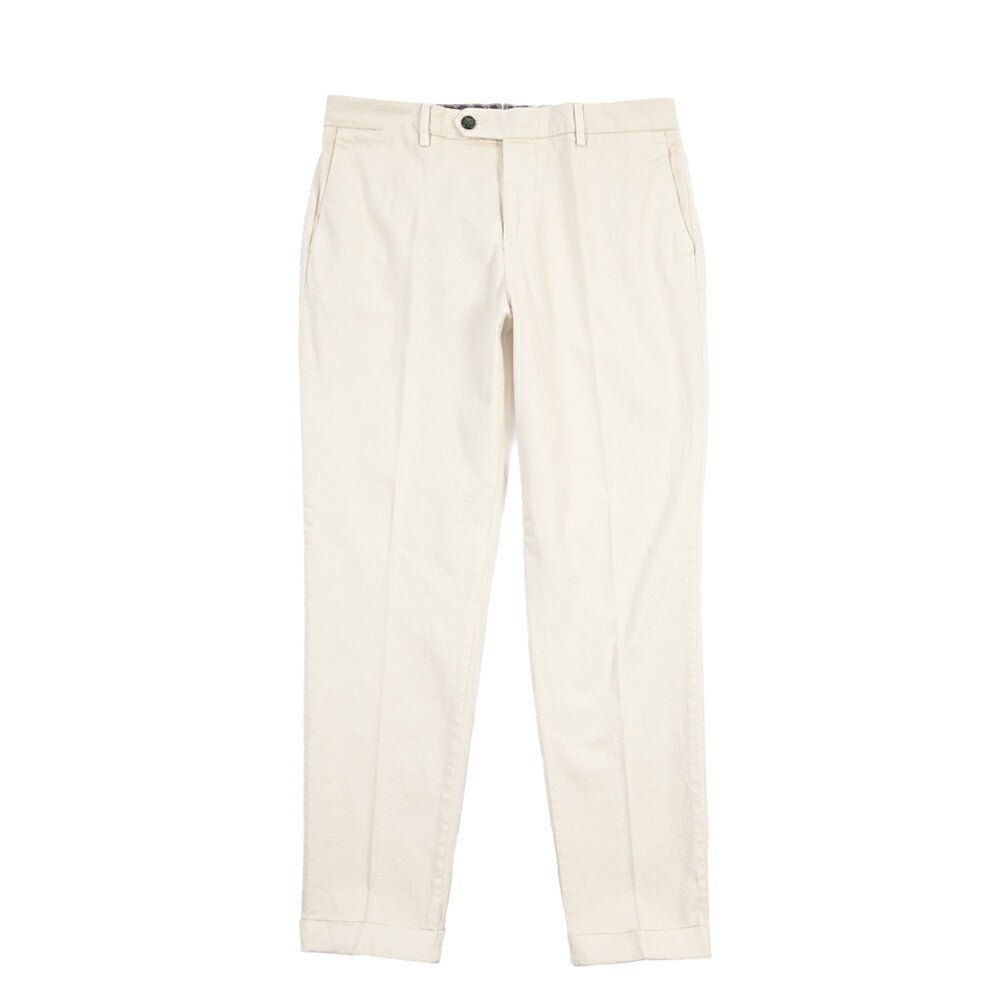 BERWICH “YRETRO-GD” ストレッチコットン ノータックチノパンツ オフホワイト(latte802) 44 | GUARDAROBA MILANO OFFICIAL STORE