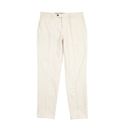 BERWICH “YRETRO-GD” ストレッチコットン ノータックチノパンツ オフホワイト(latte802) 44 | GUARDAROBA MILANO OFFICIAL STORE