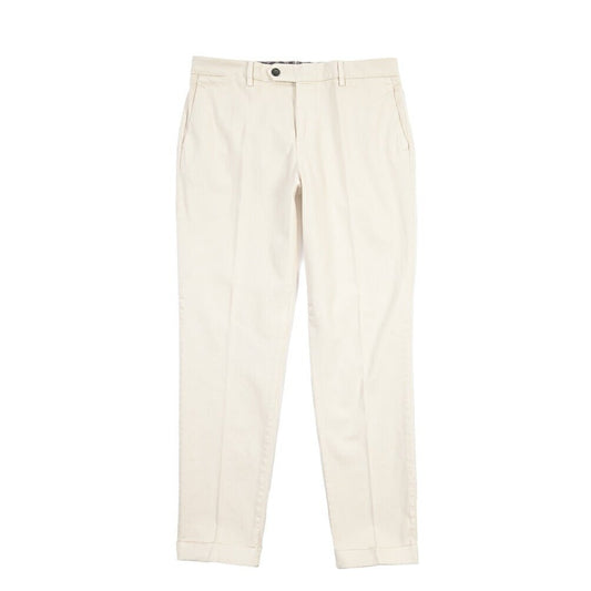 BERWICH “YRETRO-GD” ストレッチコットン ノータックチノパンツ オフホワイト(latte802) 44 | GUARDAROBA MILANO OFFICIAL STORE