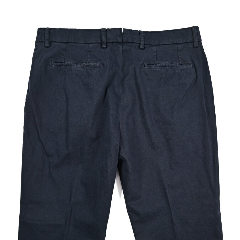 BERWICH “YRETRO - GD” ストレッチコットン ノータックチノパンツ ネイビー(navy665) 44 | GUARDAROBA MILANO OFFICIAL STORE