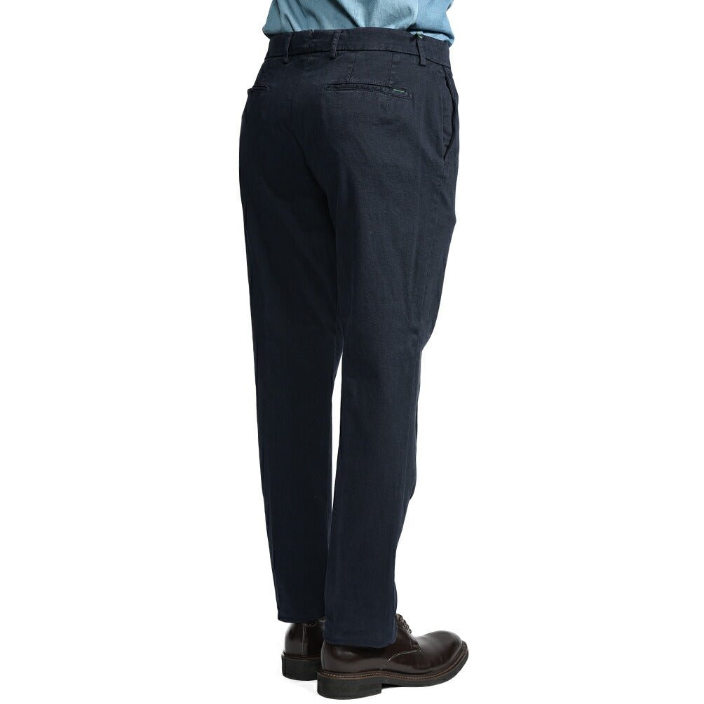 BERWICH “YRETRO - GD” ストレッチコットン ノータックチノパンツ ネイビー(navy665) 44 | GUARDAROBA MILANO OFFICIAL STORE